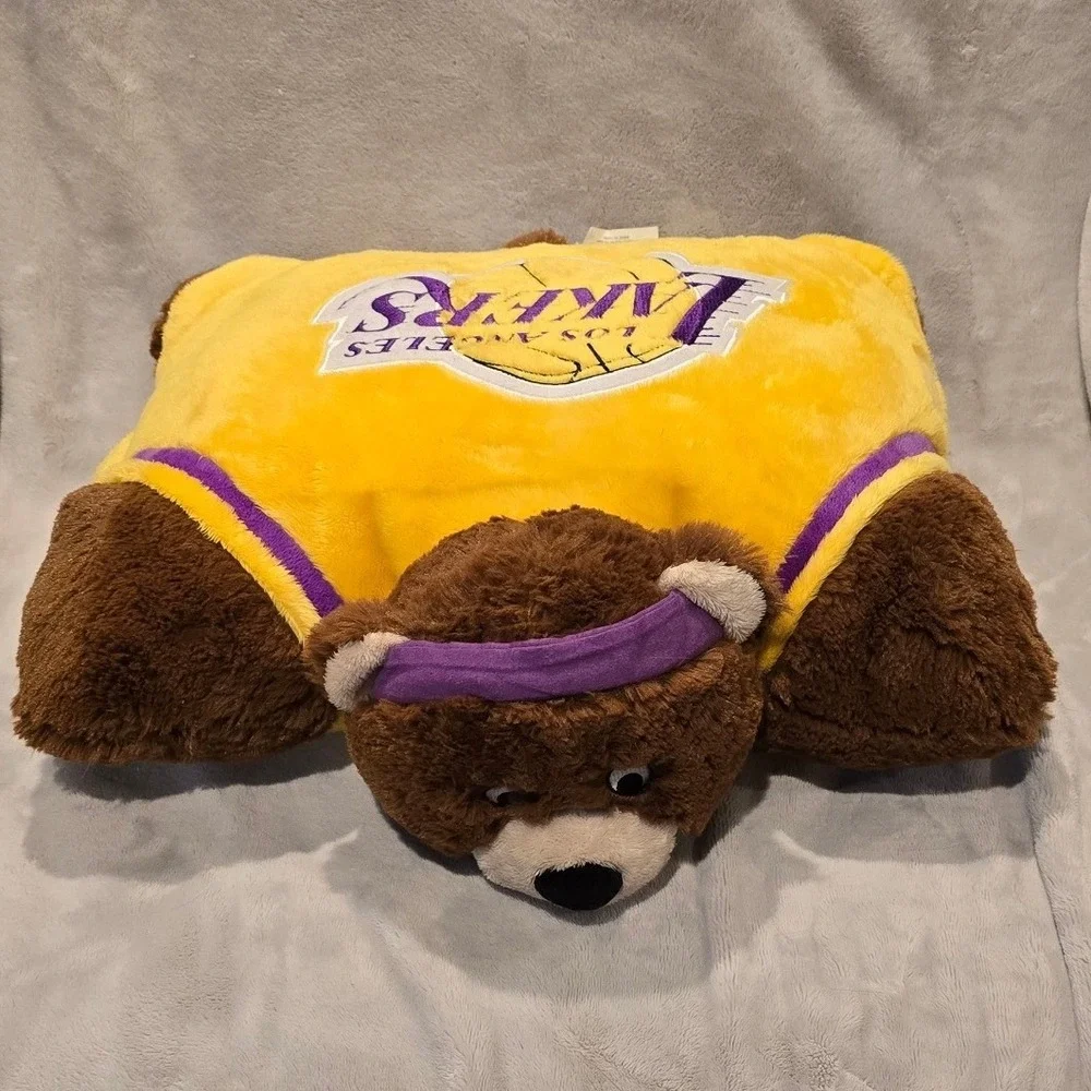 NBA Los Angeles Lakers Yellow Pillow Pet Plush Bear‎ Basketball Sports Fan